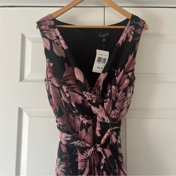 Connected Apparel Floral Dress Black & Pink Size 14 NWT - Picture 3 of 12